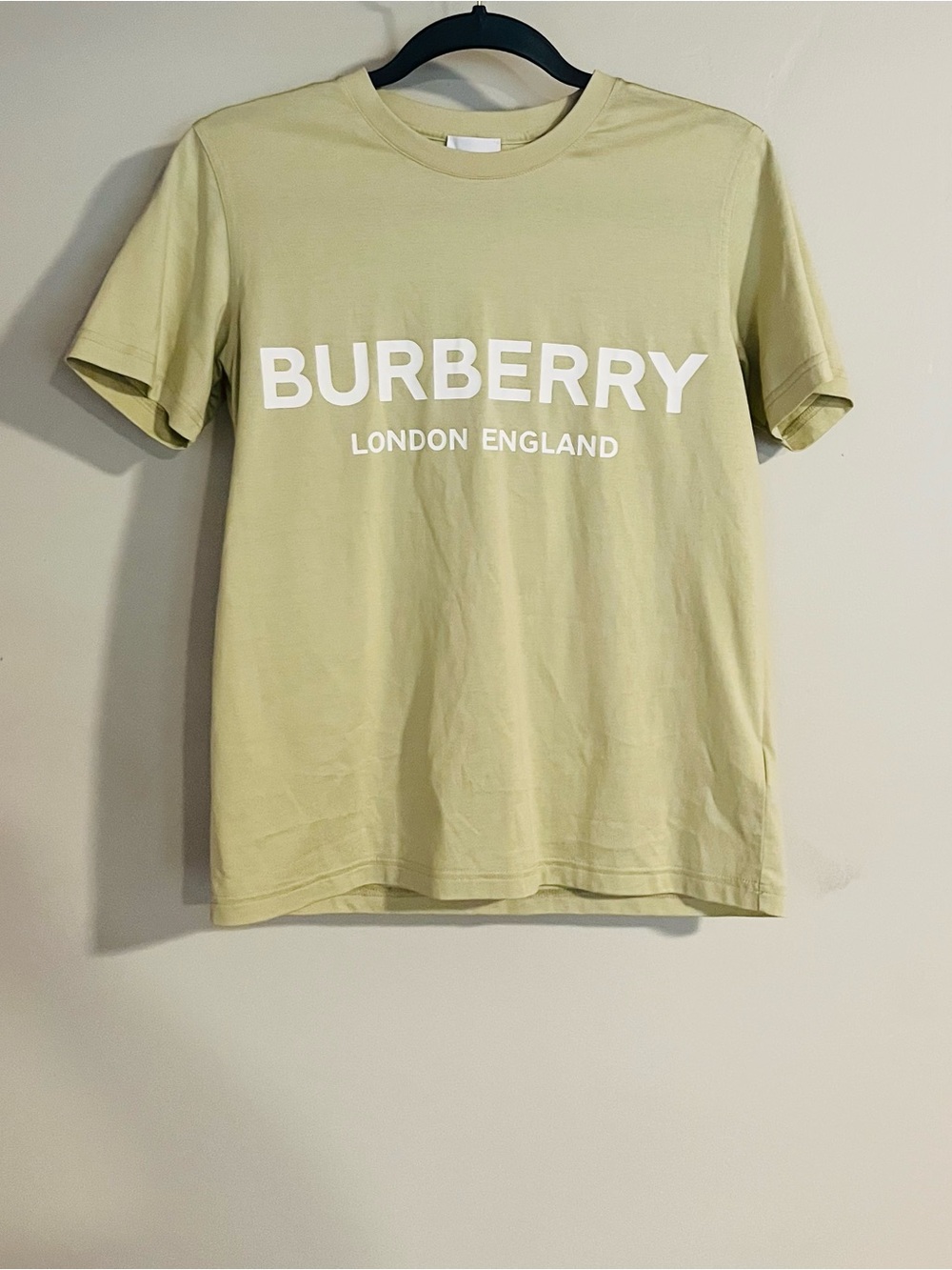 Burberry London England Women’s Light Green Cotton Crew Neck T-Shirt Size S